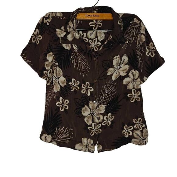 Tommy Bahama Silk Floral Tropical Button Down Top - Picture 1 of 7